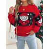 Women S Long Sleeve Pullover Sweater Snowman Jacquard Christmas Casual