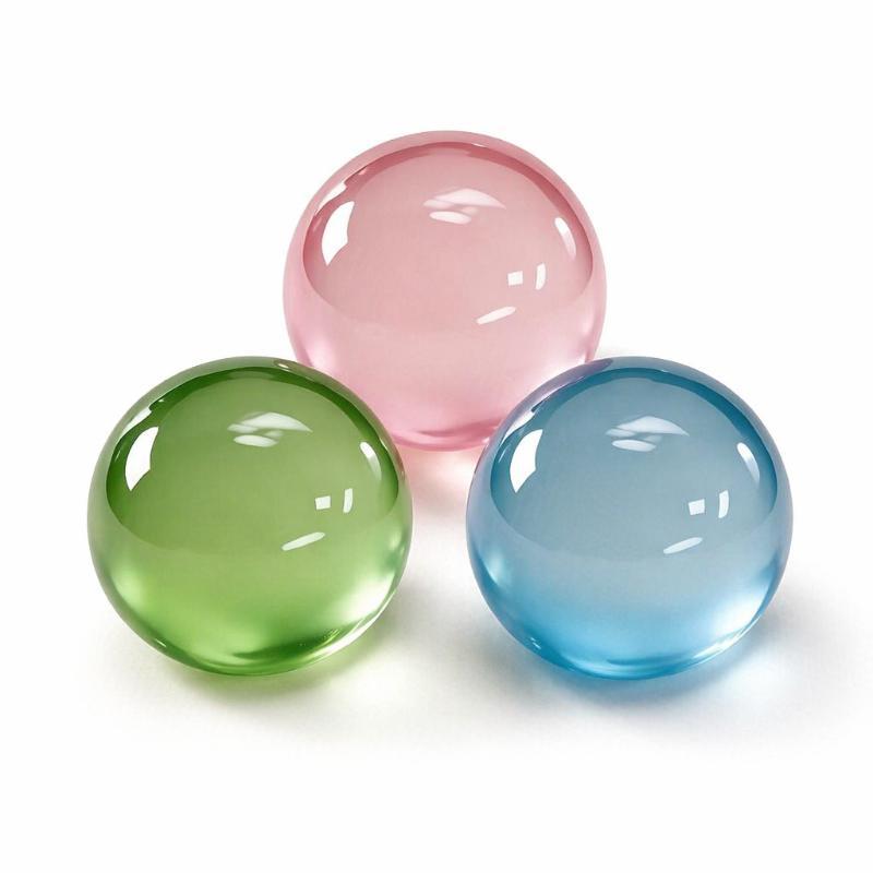 Balles Sensorielles à Presser Gelée Transparente 1 Pièce Jouet Fait Main Non Toxique à l'Huile de Coco pour Enfants Adultes Réduction du Stress Jeu