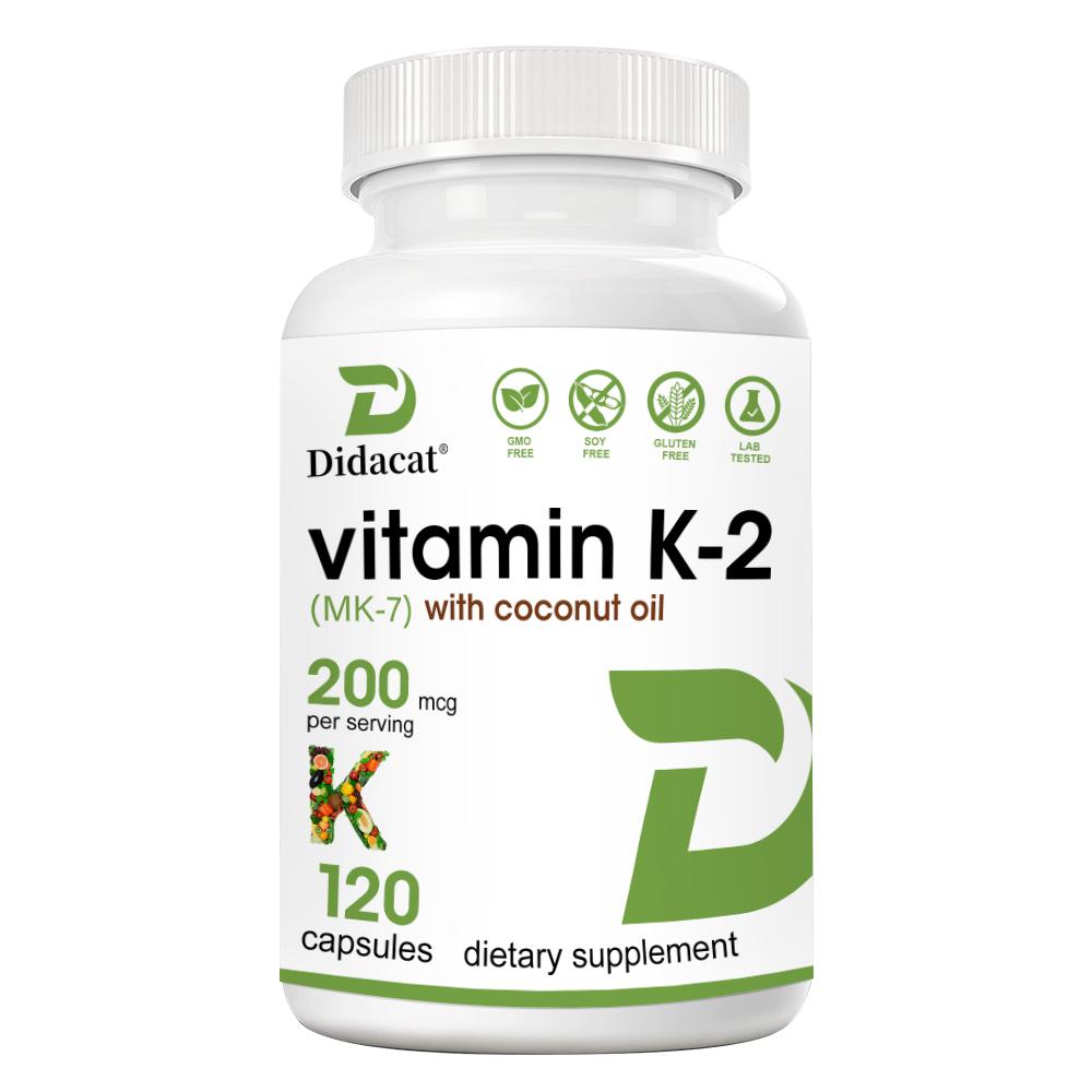

Vitamin K2 200 Mcg Dietary Supplement, 120 Vegetarian Capsules Per Bottle 120 Capsules