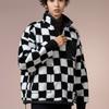 Vans Chaqueta Polar con Cremallera y Cuello Mao a Cuadros para Mujer Chaquetas Negro Blanco VN000H0RCY4