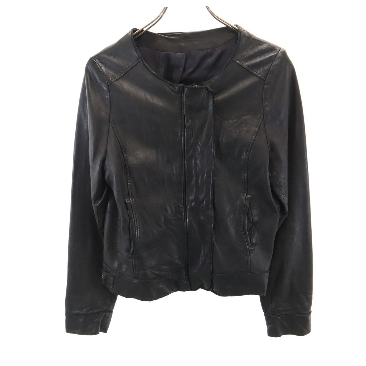 

UNITED ARROWS No collar, sheep leather leather jacket 40 black Women Used
