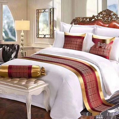 New Chinese Satin Golden Bed Runner - Hotel, Inn, Theme Apartment Décor Scarf