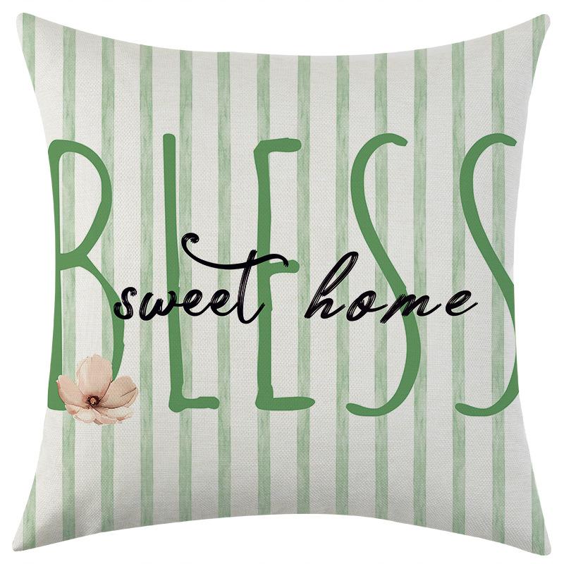 New Spring Flower Series Linen Pillowcase Car Sofa Lumbar Pillow Cushion
