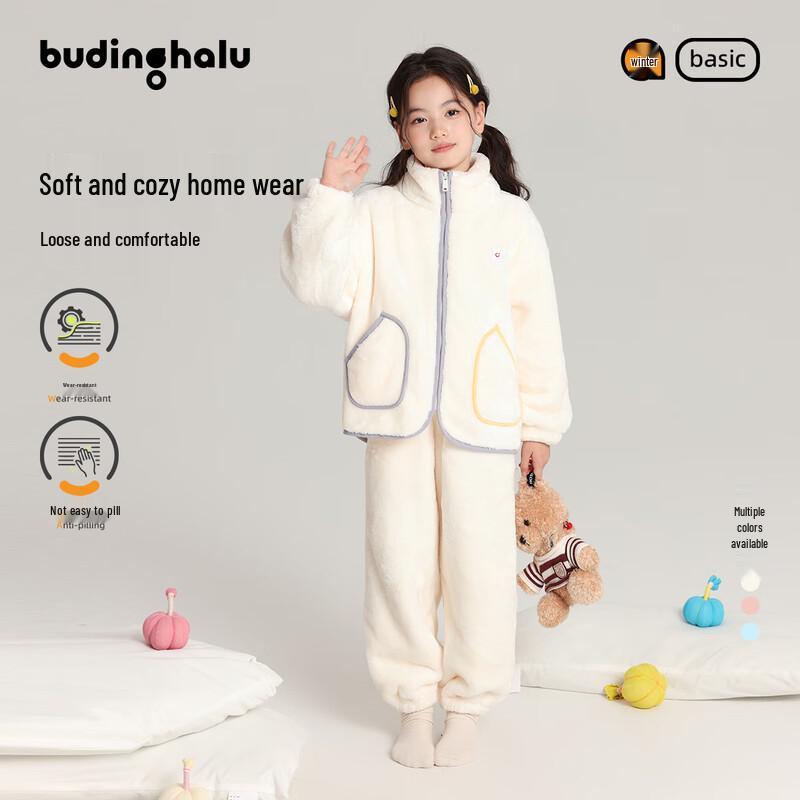 Теплый плюшевый комплект пижамы для девочек 130