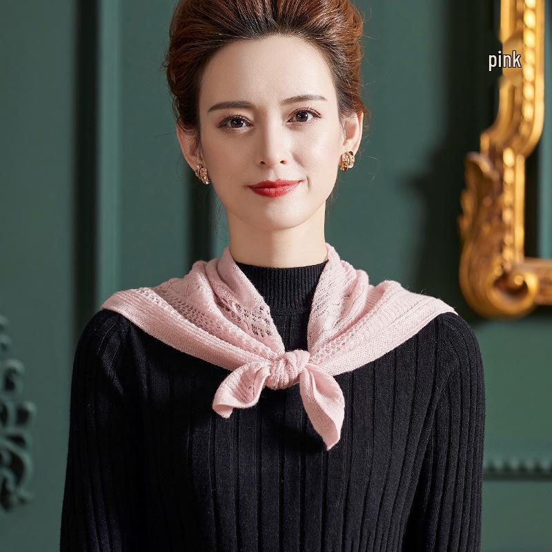 

Женская вязаная шаль-шарф из чистой шерсти: Омолаживающая накидка на плечи и теплая грелка для шеи. 60-80 cm