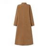 Vestido de Pana Otoño para Mujer Casual Manga Larga Botones Vestido de Sol Liso Holgado Vacaciones Vestido Kaftan Vestido Camisa Vintage