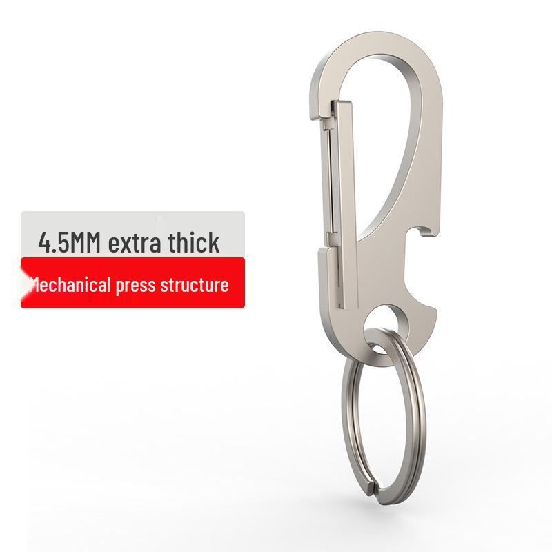 Men's Titanium Alloy Waist Keychain with Thick Circle Keyring.