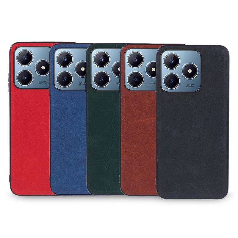 For Realme Note 60x 4G/C63 4G/C61 4G Case Leather+PC+TPU Phone Cover Vintage Protective