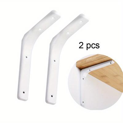 2 soportes en L para estantes, resistentes, engrosados y anchos, con unión oculta, soportes angulares para madera
