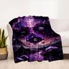 Purple Dice Fantasy Landscape Wall Art PrintBlanket Flannel Throw Blanket for Sofa, Bed, Travel, Camping, Office