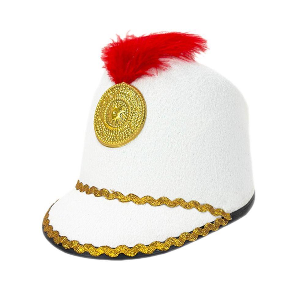 Dress Up Marching Band Hat Vintage Knight Sun Protection Uniform Hat Role Play With Parade Drum Major Hat Festival Fancy