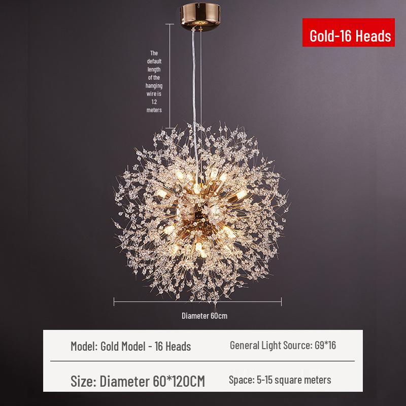 Dandelion Crystal Chandelier - Modern Lighting for Bedroom, Living Room, Bar, and Clothing Store