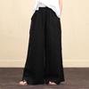 Fashion and Elegant Women Wide Leg Pants Loose Cotton Linen Trousers Casual Spring Summer Long Pants