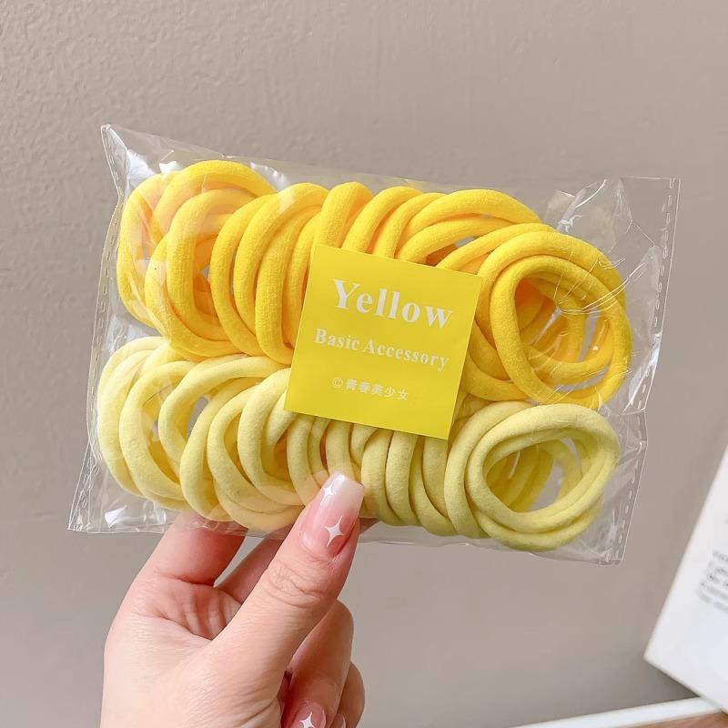 

50 шт. Разноцветные эластичные резинки для волос, резинки-скранчи для фиксации хвостика, резинки для женщин, базовые нейлоновые резинки для волос, эластичные бесшовные резинки для девочек