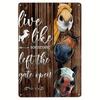 Vintage Metal Tin Sign Keep Gate Closed Funny Dog Horse Cat Sayings Wall Art Animal  Lawn Garden Yard Decor