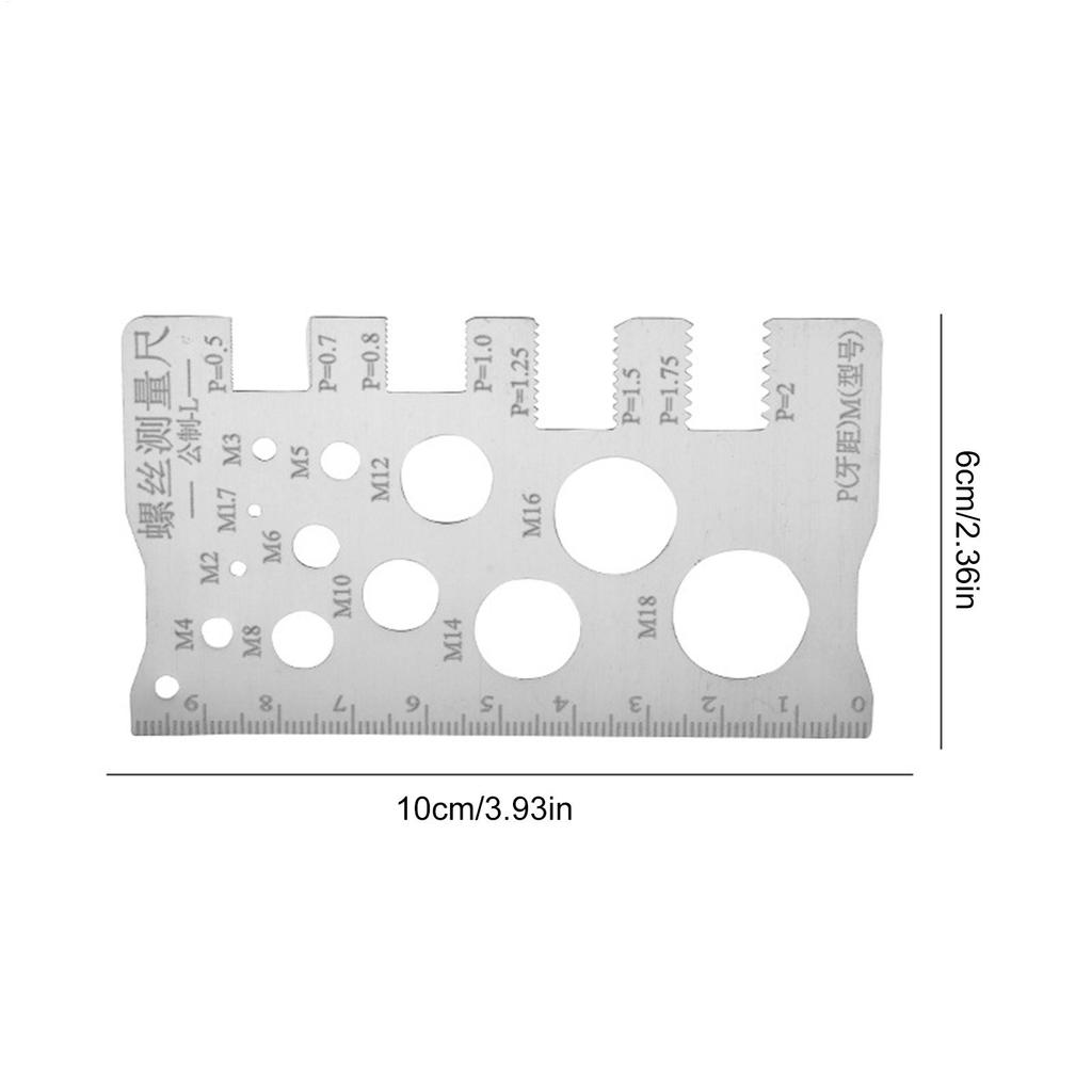 Screw Thread Gauge Precise Stainless Steel Ruler Nut Screw Thread Pitch Gauge Sizer For Technicians Mechanics Plumbing