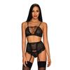 Obsessive - Hot 3-Piece Basitta Set Black L/XL
