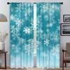 Blackout Curtains 2 Pieces Snowflake Window Curtain for Room 2 Panel Halloween Decoration Shades Tulle for Bedroom Partition