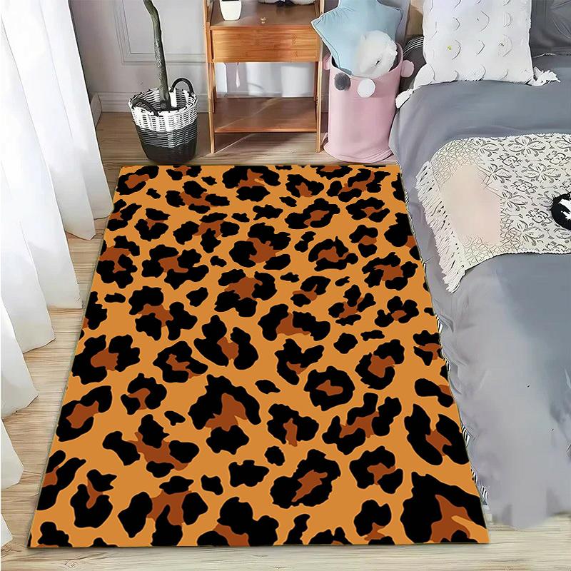 Leopard Print Printed Texture Fur Carpet For Living Room Panther Wild Tiger Lion Area Large Rug Non Slip Bathmat Home Decor Mat