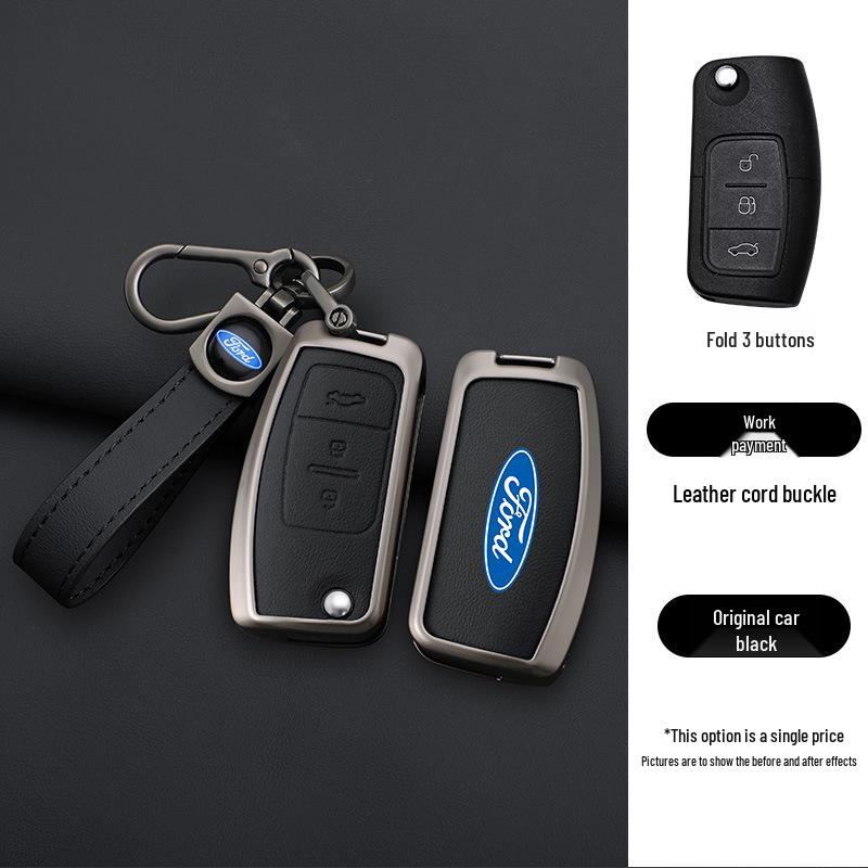 Kryt na klíč Ford Focus & Fiesta - Pravá hovězí kůže (Kompatibilní s modely 09/11/12 & 16/18)