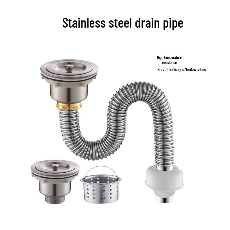 Stainless Steel Kitchen Sink Drain Pipe Set