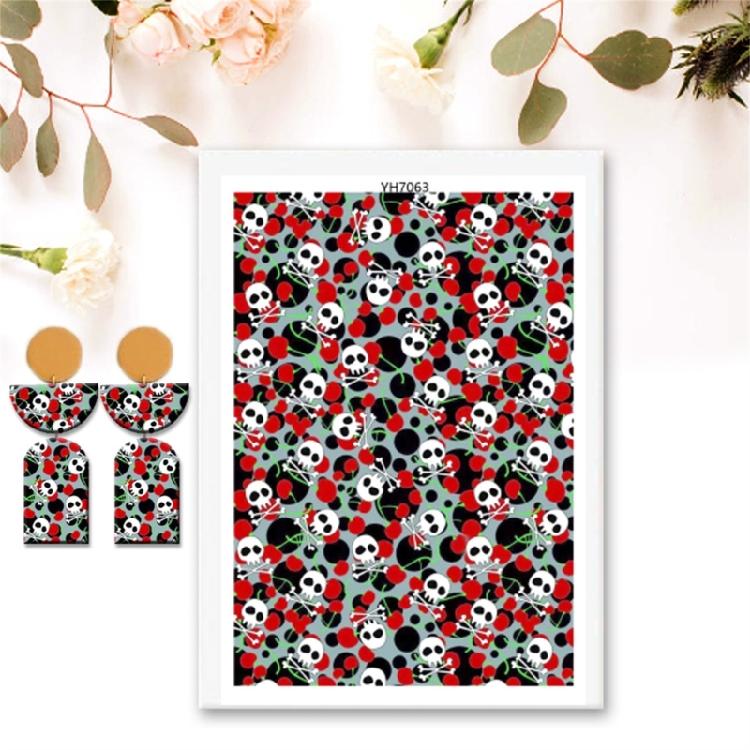 Halloween Water Soluble Stickers, Clay Transfer Paper Water Soluble Clay Transfer Sheet for Clay Earrings Jewelry Making