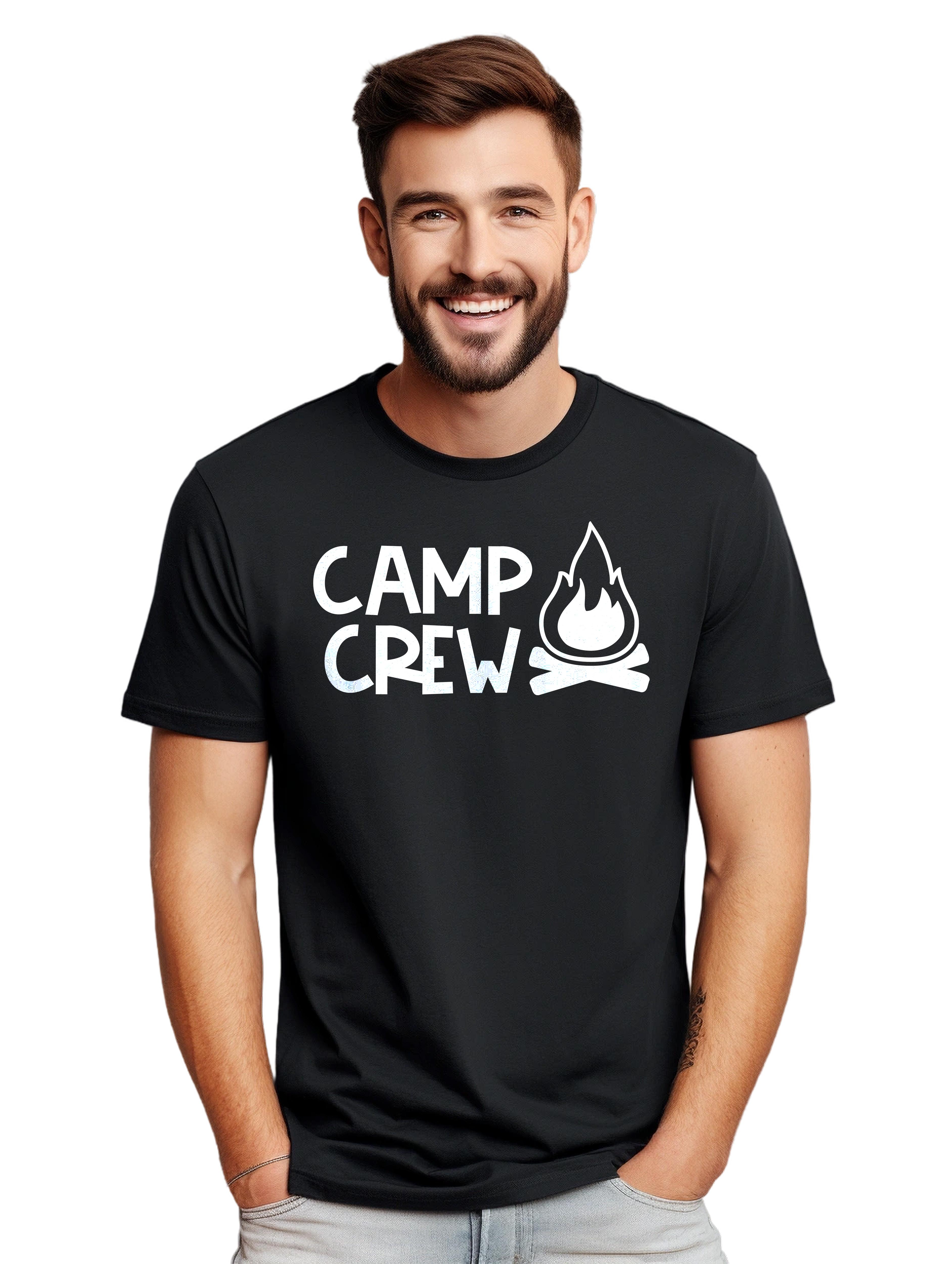

Camp Crew t-shirt - Funny and Adventurous! Unisex Printed Design, 100% Cotton. J 2XL