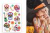 Tatuaże Zmywalne Kolorowe Czaszki Halloween Catrina Kwiaty La Muerte