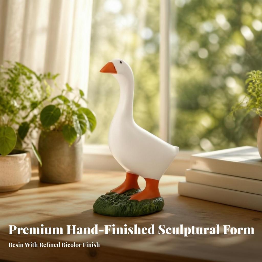 Duck Figurine with Key Hanger Playful Quirky for Shelf