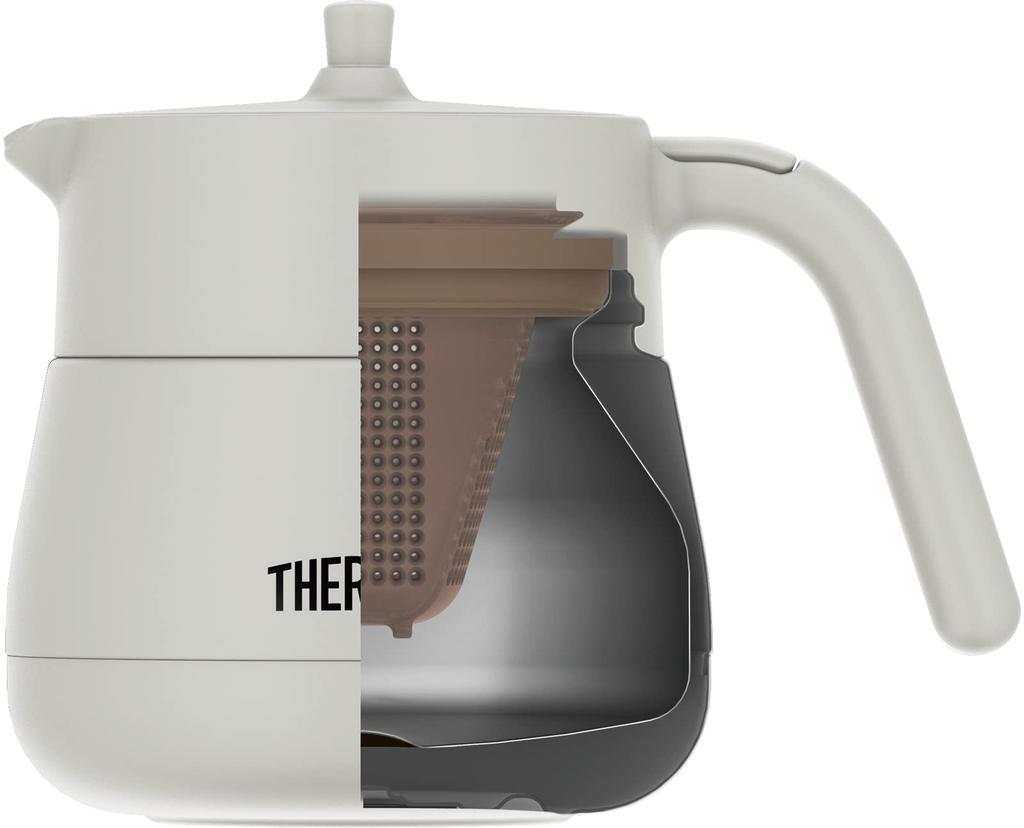 Thermos Vacuum Insulated Teapot with Strainer, 450ml, Light Gray, TTE-450 LGY