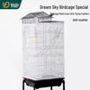 Dream Sky Anti-Splash Net Cover for Square Parrot Birdcage - Anti-Feather and Anti-Spill Protection