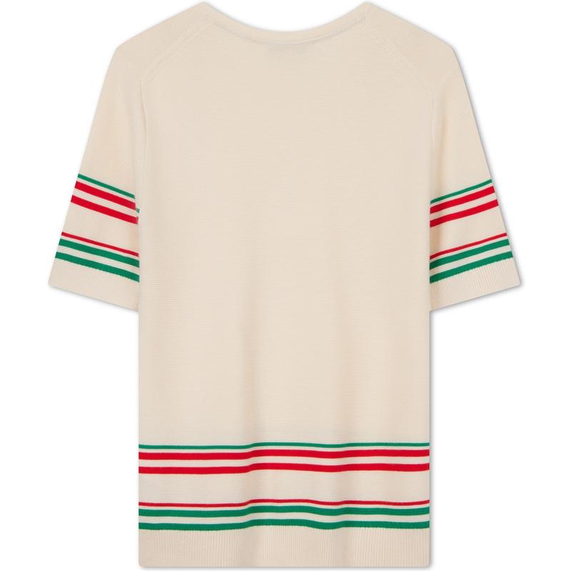 Tommy Hilfiger Pullover Cotton Casual Color-Blocked Cuff Button Half-Placket Round Neck Base Layer Slim Fit Knit Sweater Women sweater WW0WW41460