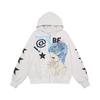 Womens Loose Fit Hooded Sweatshirt Star Print Casual Streetwear Fall Teen Girls Cartoon Graphic Zip Up Hoodie