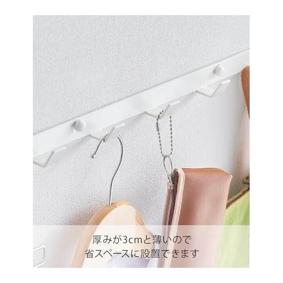 Yamazaki Jitsugyo (Gypsum Board Tweezers and Wood Screws Included) Wall Hook Compatible with Gypsum Board Walls W60 White W60 x D3 x H2.2cm Smart