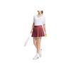 Fila SS24 Solid Color Mid Waist Breathable Skirt With Underwear Pleated Tennis Woven Casual Skirt Women Skirts Wine-Red A11W423303FWI