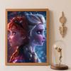 Diamond Art Painting Kit – Frozen Sisters Sparkling Craft, Home Wall Decor, Handmade Gift