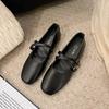 2025 French-Style Silver Mary Jane Flats: Women's Low Heel Moccasins for Spring/Autumn Fashion