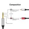 6.35mm Male To 2RCA Male Stereo Sound Cable Y Adapter Cable for MP3,Tablets,HiFi Stereo System, Speaker