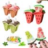 6 Girds Watermelon Shape Ice Molds in One Tray With Sticks Easy-Release Popsicle Makers Homemade Ice Cream Mould 6