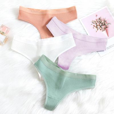Bragas de algodón para mujer, de tiro bajo, sin costuras, elásticas, transpirables, de color liso, que absorben la humedad, ideales para el deporte y el trabajo.