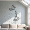 1pc Modern Metal Wall Art Coffee Cup Bean Decor Heavy Duty Iron Easy Hang Kitchen Living Room Office Holiday Gift