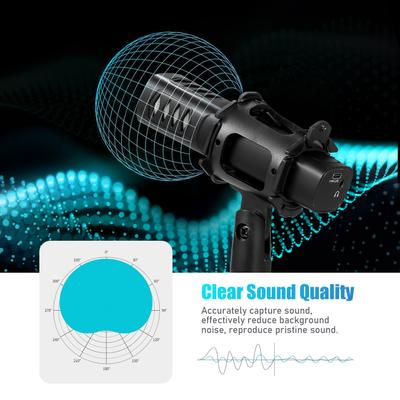 USB Microphone Cardioid Condenser Mic with Tripod Stand Pop Filter Shock Mount for Gaming Streaming