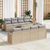 Set of 9 Pieces of vidaXL Garden Sofas with Beige Cushions In Poly Rattan, 2-Seater Garden Sofa vidaXL 3345630