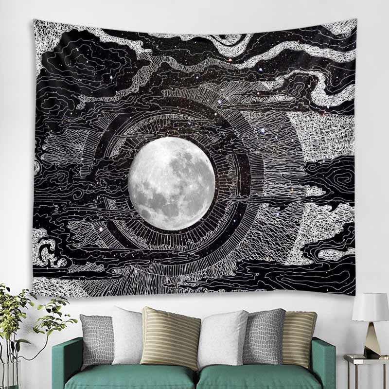 Sun and moon dream planet tapestry wall hanging bohemian mandala psychedelic hippie aesthetics home room wall decoration