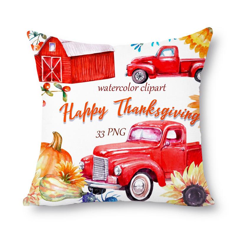 Thanksgiving Autumn Leaves Golden Short Plush Pillow Cover Office Sofa Cover Cushion Cover