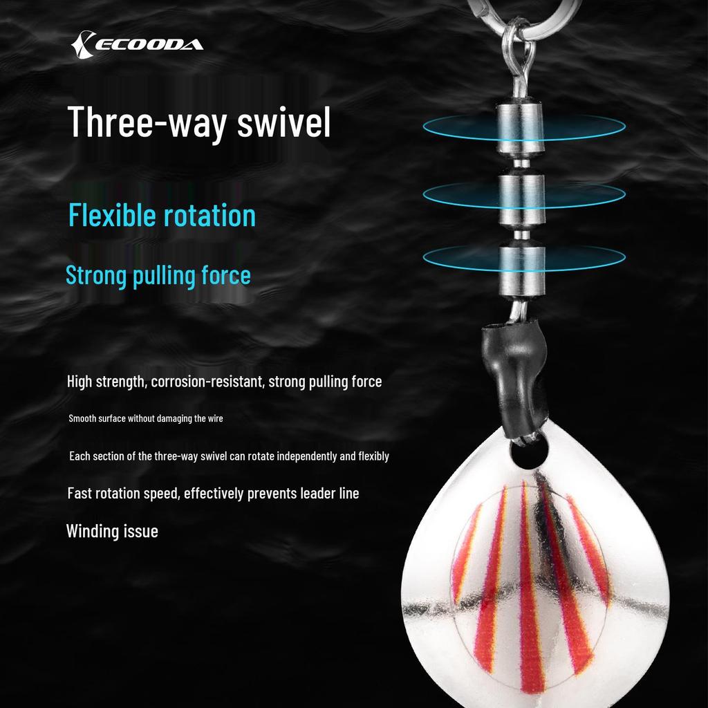 ECOODA Green Blue Stainless Steel Anti-Corrosion Spinner Hook for Sea Fishing