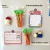 5pcs/ set Cute carrot sealing clip Magnetic absorption nano box Small snack bag tea sealing clip artifact