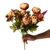 Bouquet di Peonie Artificiali Rosa Cipria in Seta, 13 Teste di Peonie Artificiali, Artigianato Artistico Fai da Te, Decorazione per Matrimonio e Casa
