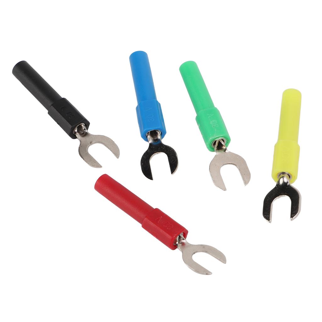 10pcs Fork Spade Wire Connectors PVC Brass Material Maximum.10A 6mm 0.2in Y Type 4mm 0.2in Hole U Type Banana Plug