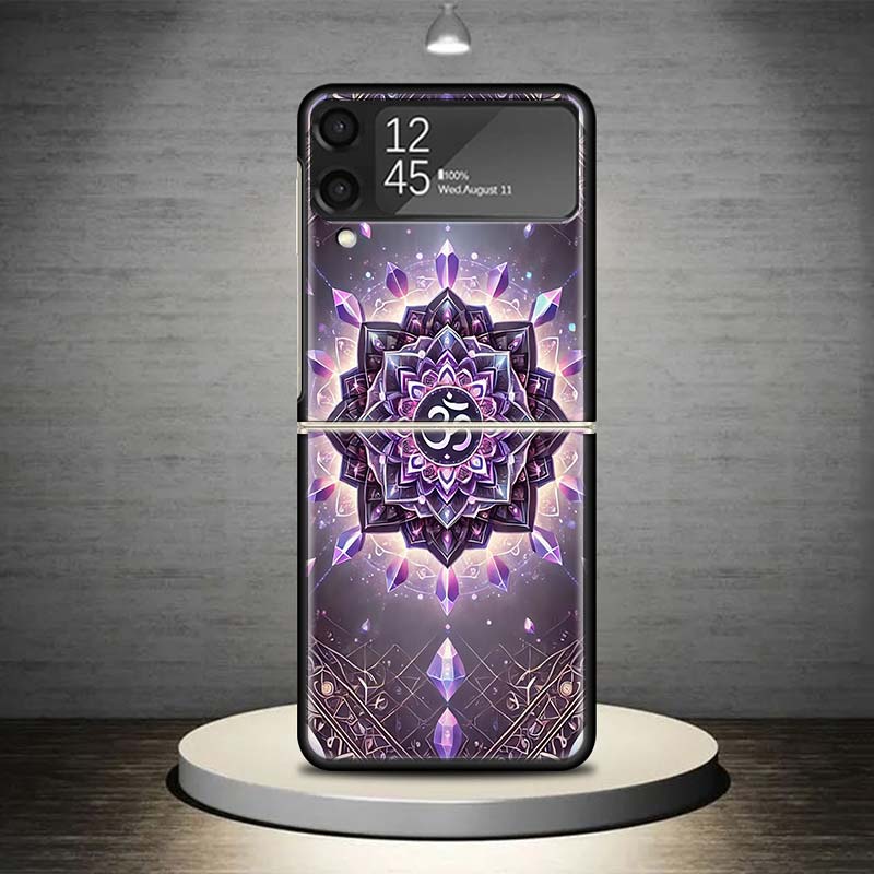 Mandala Chakra Insist Yoga Phone Case For Samsung Galaxy Z Flip 7 6 5 4 3 5G Shockproof Cover Z Flip7 Flip6 ZFlip5 Flip3 Flip4 L